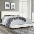 thumbnail image 1 of Willow Nailhead Trim Upholstered King Bed, White Faux Leather, 1 of 14