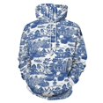 thumbnail image 1 of Willow Pattern Cobalt Blue 3D Print Hoodie Men Women Autumn Thin Pullover Sweatshirt Vintage Streetwear Tops, 1 of 6