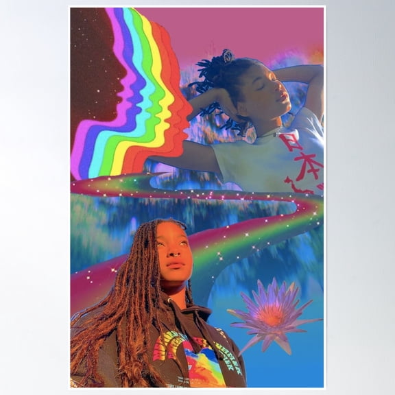 Willow Psychedelic Collage Poster Wall Art, Modern Wall Decor, 16x24 UNFRAMED