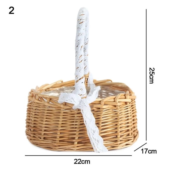Willow Rattan Woven Basket Wicker Half Moon Storage With Handle Sturdy Small Flower Basket Flower Basket Picnic Container
