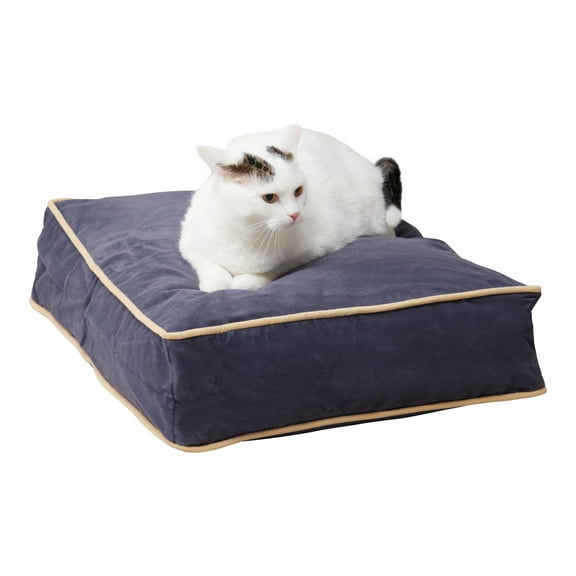 Willow Rectangle Pillow Style Cat Bed - Denim