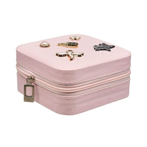 Willow & Ruby Kid’s Jewelry Box With Ornament - Travel Jewelry Organizer for Girls (Youth) in Pink