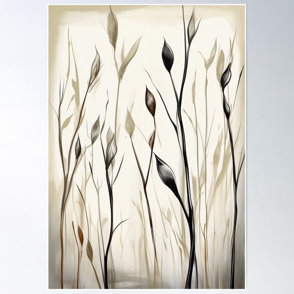 Willow Shoots With Buds Poster Wall Art, Modern Wall Decor For Living Room Bedroom, 24x36 UNFRAMED