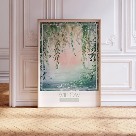 Willow Song Inspired Soft Tone Wall Art Decor Unframed Paper Print