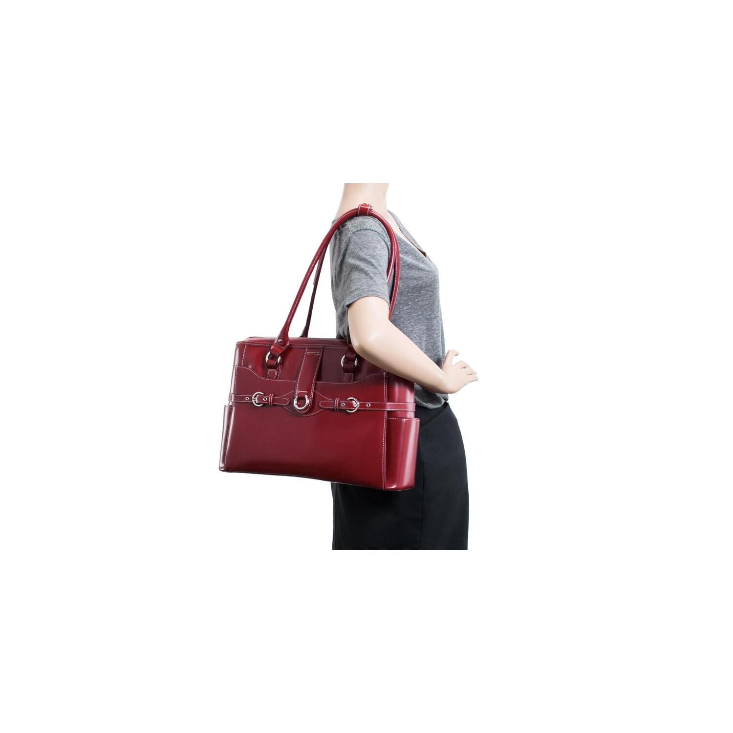 Willow Springs Leather Ladies Briefcase - Red