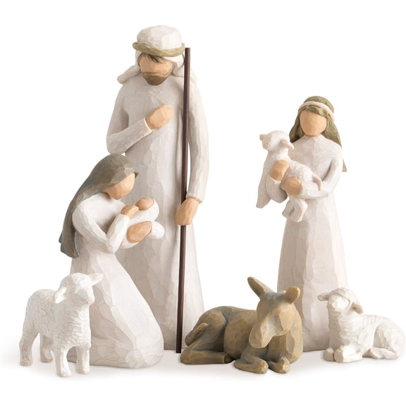 Willow Tree 6-Piece Nativity Set, Behold The Awe and Wonder of The Christmas Story, Build a Family Holiday Tradition with Classic Nativity Collection, Sculpted Hand-Painted Figures