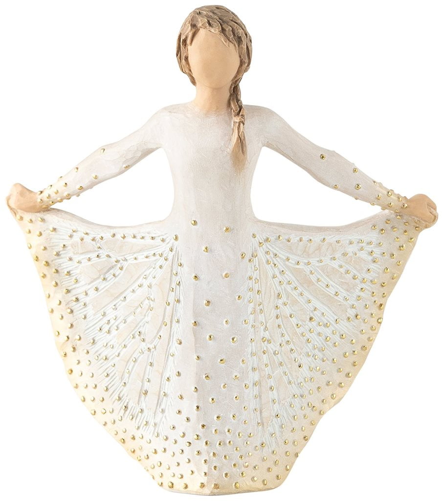 Hand-Painted Resin Figurine with Gold Accents