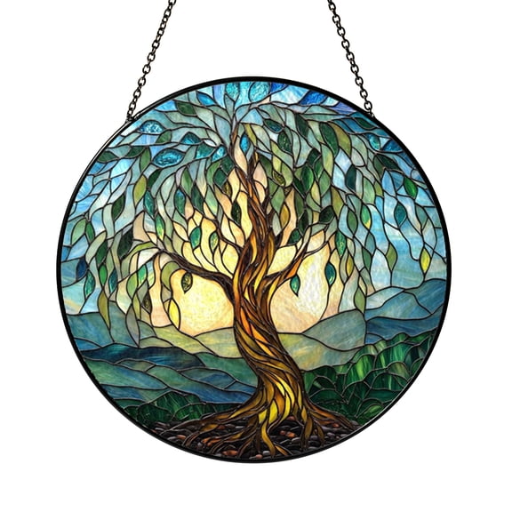 Willow Tree Inspired Window Hanging Decor, Soft Botanical Accent for Cozy Home Interiors