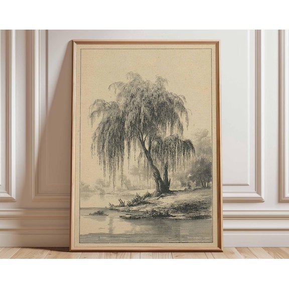 Willow Tree Landscape Wall Art, Unframed Paper Poster 8x10in