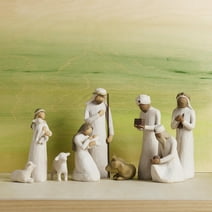 Willow Tree Nativity Starter Figures Plus Three Wisemen, Sculpted Hand-pained 9-Piece Set, Decor Christmas