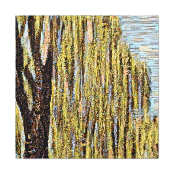 Willow Tree Pointillism - Canvas