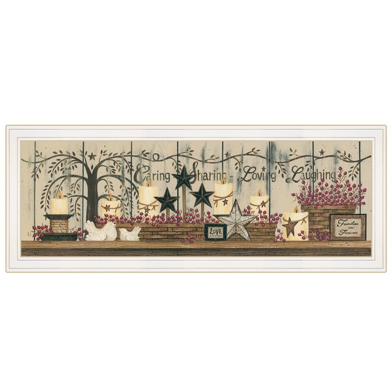 Rustic White Framed Canvas Print with Vintage Decor