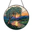 Willow Tree Stained Glass Window Art, Elegant Botanical Nature Decor ...