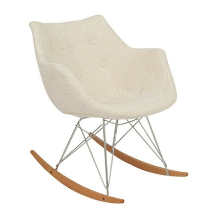 Willow Twill Fabric Eiffel Rocking Chair - Beige