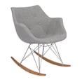 thumbnail image 1 of LeisureMod Mid-Century Willow Gray Twill Fabric Eiffel Base Rocking Chair, 1 of 7