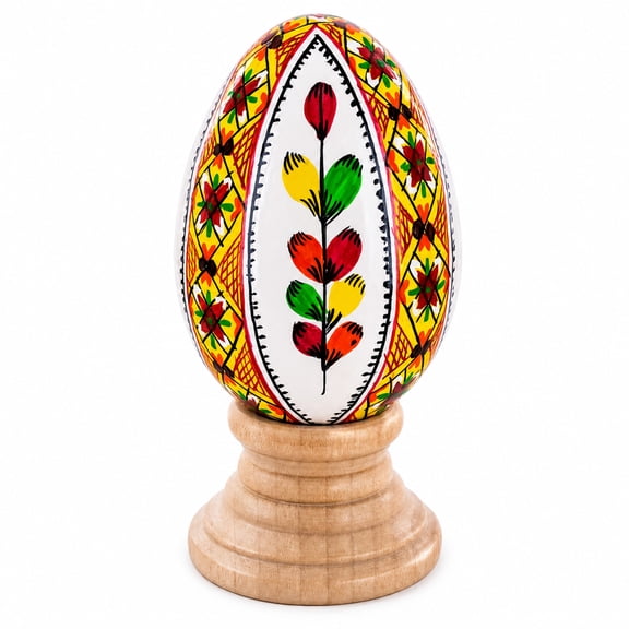 Willow Ukrainian Hand Painted Wooden Easter Egg