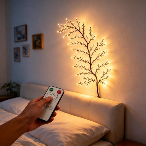 Willow Vine Lights for Wall with Remote,Christmas Wall Lights,8 Modes Artificial Lighted Vine,Christmas Wall Decor,Vine String Lights,4.9/5.9/7.5 ft