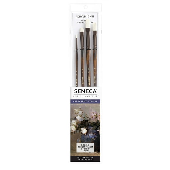 Willow Wolfe Seneca Artist Studio Brush Set-Round, Short Filbert, Filbert, Flat
