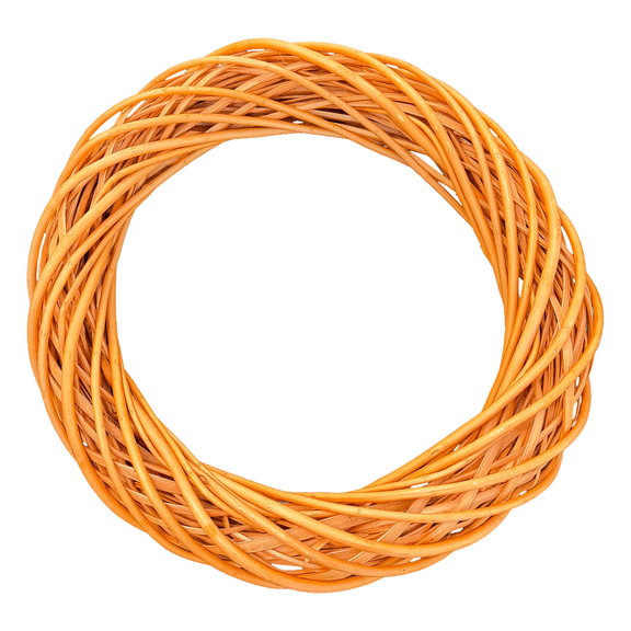 Willow Wreath, 12 Inch Brown Color, Rattan Natural Woven Wicker, Craft Base for DIY Decor, Wall Hanging Garland