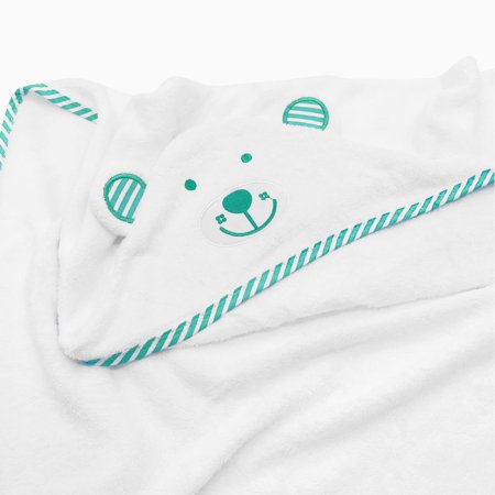 Willow and Willard Baby, Organic Cotton Hooded Bath Towel &  Washcloth,  White