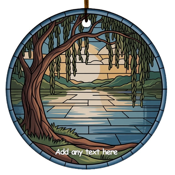 Willow by Lake Ornament Unique Personalized Ornament Christmas 2025, Custom Text Keepsake for Families, Friends & Nature Lovers