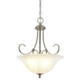 thumbnail image 1 of Design House Willowdale Traditional Satin Nickel Pendant Light with Alabaster Glass Shades, 1 of 20
