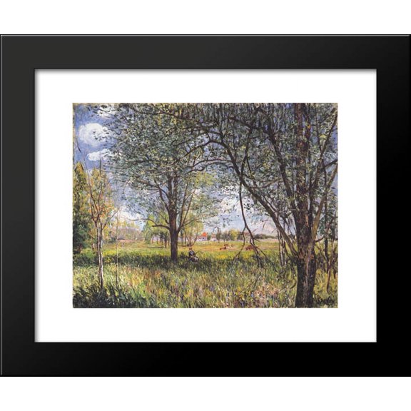 Willows in a field afternoon 20x24 Framed Art Print by Alfred Sisley