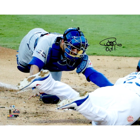 Willson Contreras Autographed 16x20 Photo Chicago Cubs "Out!" MLB Holo 233351
