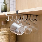 Willstar 1 Piece Metal 6 Hook Mug Rack Hanging Wardrobe Kitchen Organizer Coffee Tea Cup Holder Under Shelf Cabinet Hanging Holder
