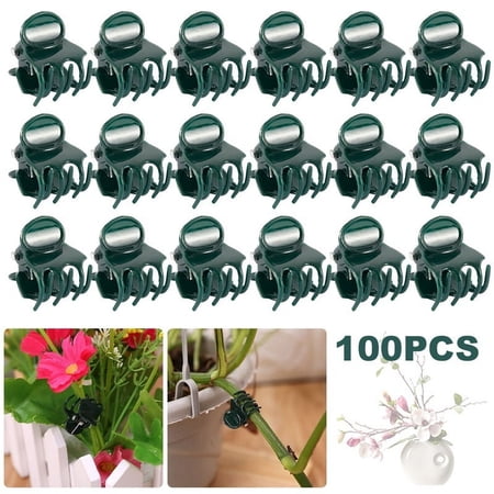 Willstar 100PCS Plant Support Clips Garden Ulable Orchid Stem Clips Flower Spike Clips
