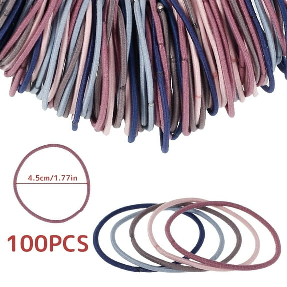 Willstar 100Pcs Hair Ties, Black / Color Hair Ties, Small Elastic Hairbands Ponytail Holders Hair Accessories Thin Hairbands