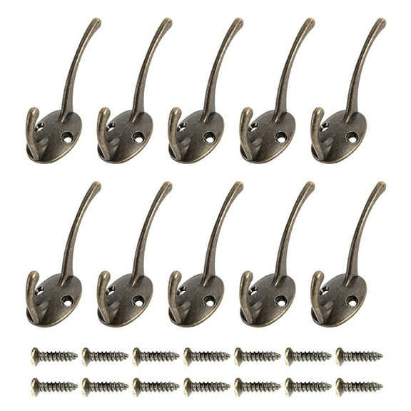 Willstar 10Pcs Heavy Duty Coat Hooks Wall Mounted Cast Iron Retro Style Coat Hook Coat Hat Fence Wall Hangers