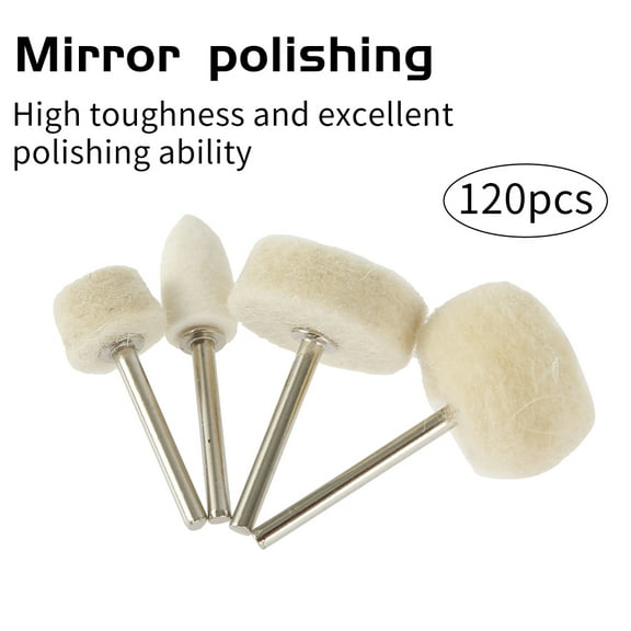 Willstar 120Pcs Wool Felt Polishing Buffing Wheel Pad Set for Shank Rotary Mandrel Kit Accessories Tools for Dremel