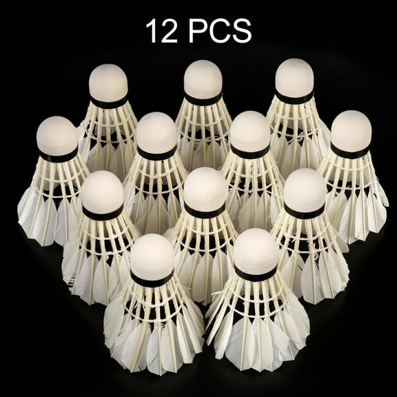 12pcs Feather Badminton Ball,Shuttlecocks Goose with Great Stability and Durability, High Speed Badminton Balls for Indoor Outdoor Game