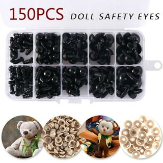 TOAOB 150pcs Black Plastic Safety Eyes with Washers 6mm 8mm 9mm