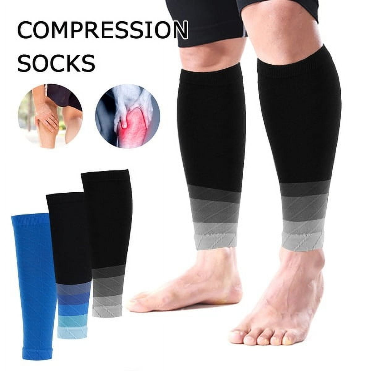 Willstar 1Pair Calf Compression Sleeves for Men & Women - Leg and Shin ...