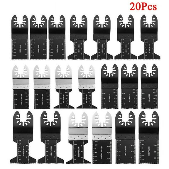 Willstar 20Pcs Oscillating Saw Blades Bi-metal/Mix Saw Blades with Depth Markers for Fein Bosch Dremel