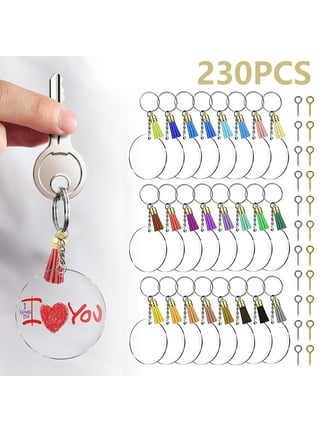 Acrylic Blank Keychains, 60pcs Clear Acrylic Keychains Including 15 Blank  Acrylic Keychains, 15 Keychain Tassels, 15 Keyring With Chain And 15 Jump  Rings