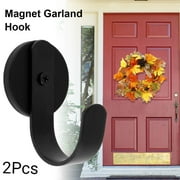 Willstar 2Pcs Magnetic Wreath Hanger Front Door Magnetic Wreath Holder Wreath Hook for Metal Door,Black