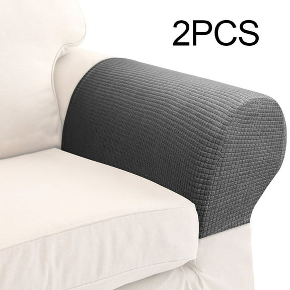 Willstar 2Pcs Sofa Armrest Cover Waterproof Stetch Anti-Slip Sofa Slipcover Furniture Protector Home Decor-Dark Gray