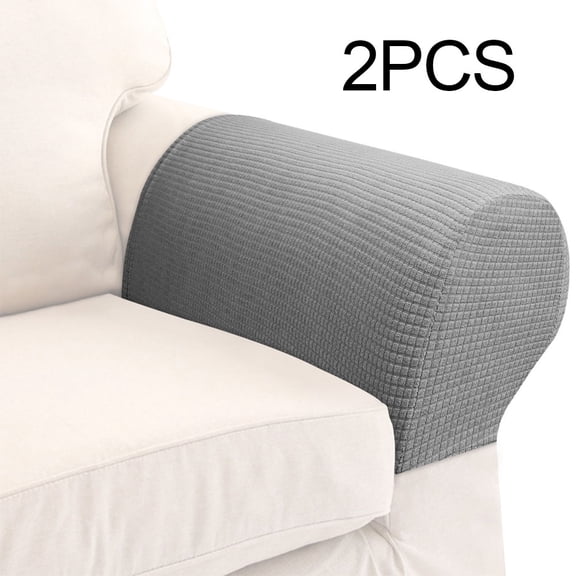 Willstar 2Pcs Sofa Armrest Cover Waterproof Stetch Anti-Slip Sofa Slipcover Furniture Protector Home Decor-Light Gray