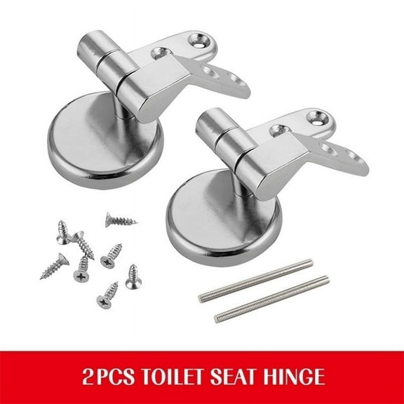 Willstar 2pcs Replacement Toilet Seat Hinge Set Chrome Hinges With Fittings For Wood Finished