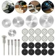 Willstar 30 Pcs Diamond Discs Diamond Disc Kit Resin / Glass / Metal / Wood / Tile Cutting Tools with 5 Spindles Cutting Set