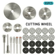 Willstar 31pcs Multifunctional Circular Saw Blades - Rotary Tool Cutting Disc Kit Accessories, Metal Drill Cutting Discs for Wood Plastic Metal Cutting