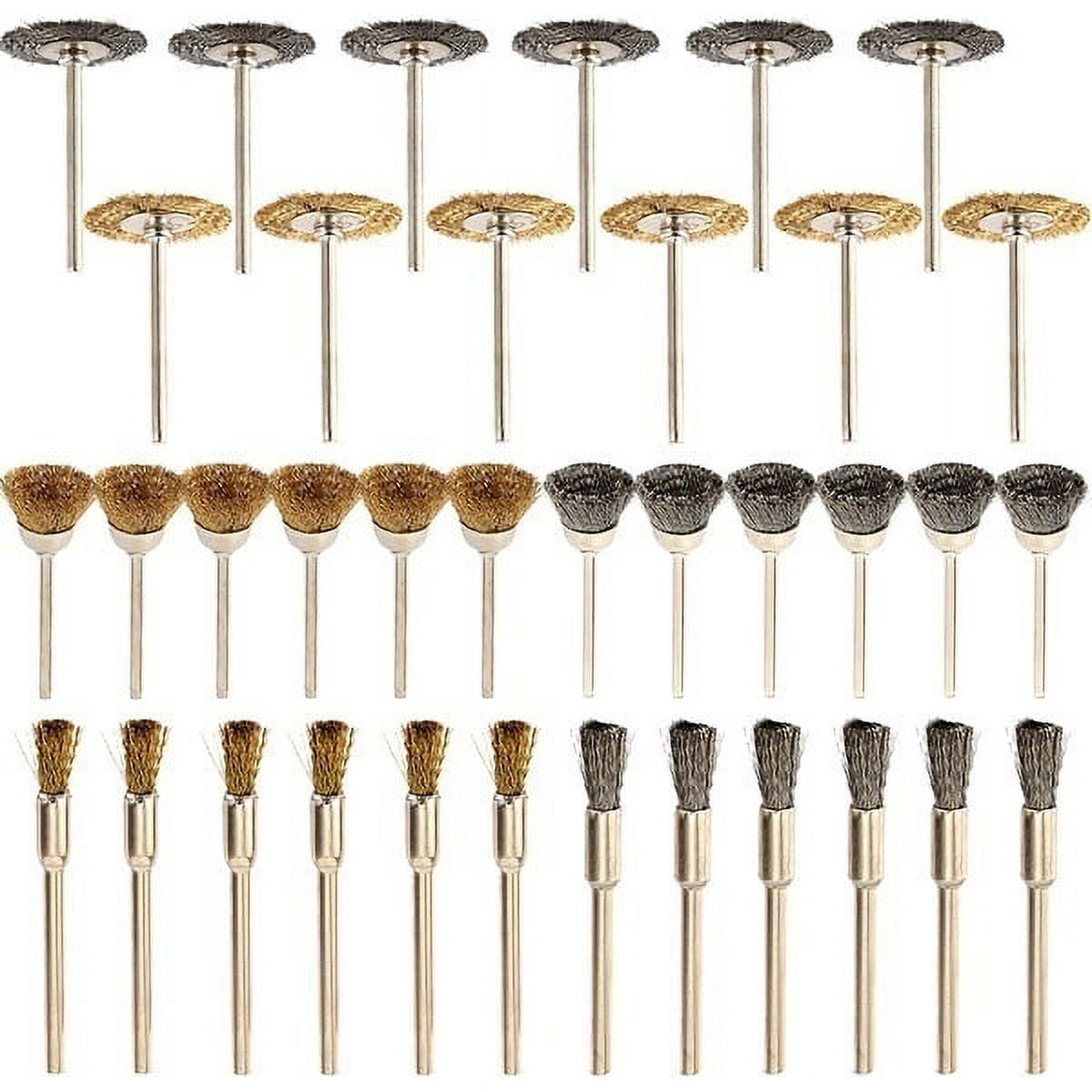 Willstar 36pcs Brush Wheel Steel Brass Coated Wire Cup Brush Set