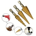 thumbnail image 1 of Willstar 3PCS Step Drill Bit Set, High Speed Steel Titanium Coated Cobalt Steps, Cone Drilling Bits, 1 of 9