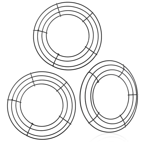 Willstar 3pcs Wire Wreath Frame, 7.8", Black