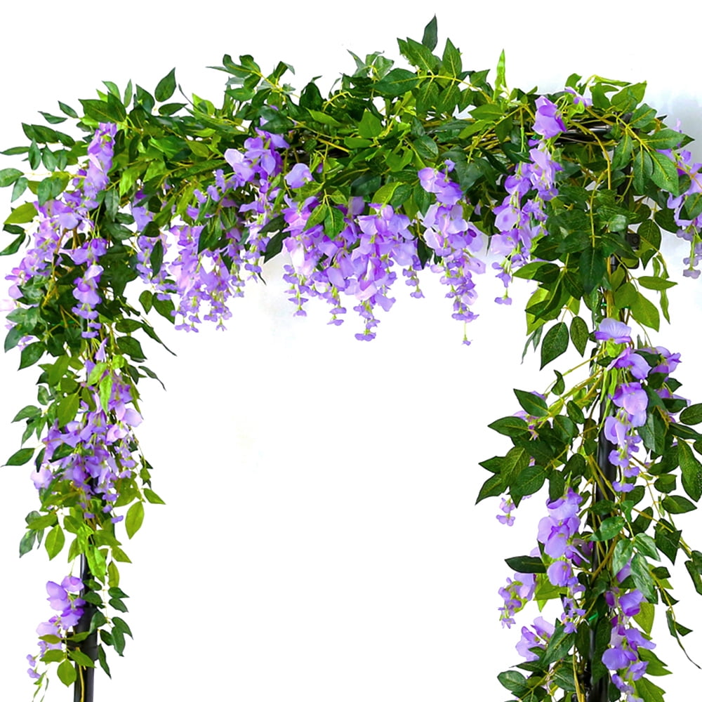 Willstar 4PCS 180CM Hanging Artificial Flowers Garland Silk Wisteria Garden Ivy Rattan Vines