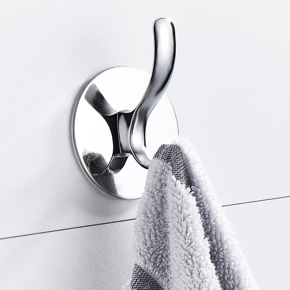 Willstar Towel Hook Self Adhesive Wall Door Hooks Stainless Steel Robe Coat Hook Strong Sticky for Home Bathroom Kitchen Walmart