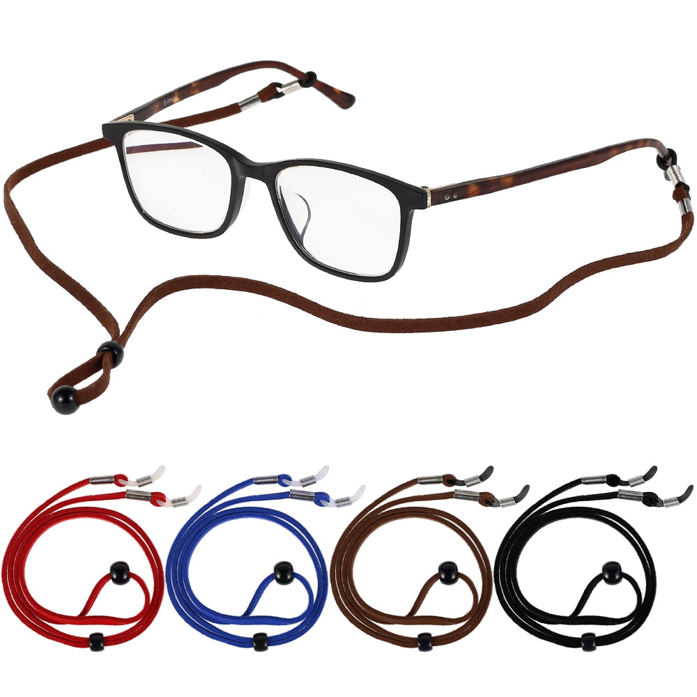 Willstar 4Pcs Glasses String Strap Leather Eyewear Retainers Adjustable Eyeglass  Holders 